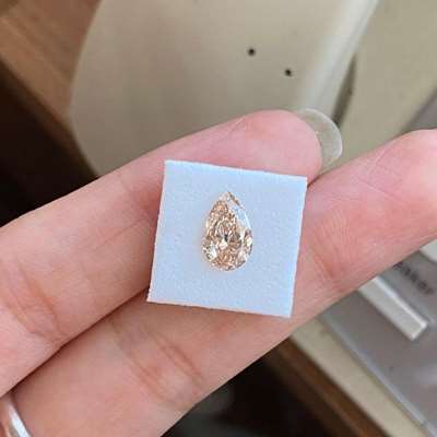 1.05ct peachy brown vs1 pear shape diamond