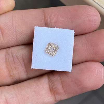 0.82cts Natural Fancy Light Brown VS1 Clarity Asscher Cut Diamond