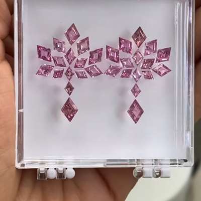 6.52ct Total 30pcs Natural Pink Tourmaline Gemstone Layout in Kite Shape