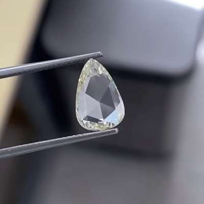 1.81ct GIA Certified Natural U to V Range SI1 Clarity Super Clean Rosecut Pear Shape Diamond