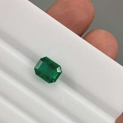 1.92ct GIA Certified Natural Zambian Emerald In Emerald Shape Gemstone