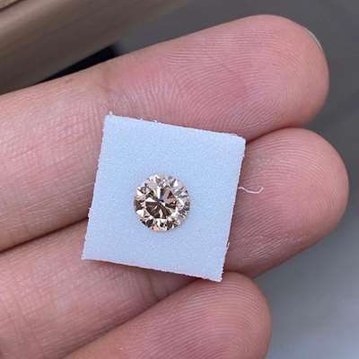 1.00ct Natural Fancy Pinkish Brown VS1 Clarity Round Brilliant Cut Diamond