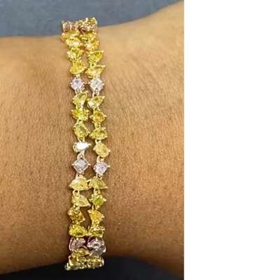 The Contrast Double-Line Diamond Bracelet in 18K Gold