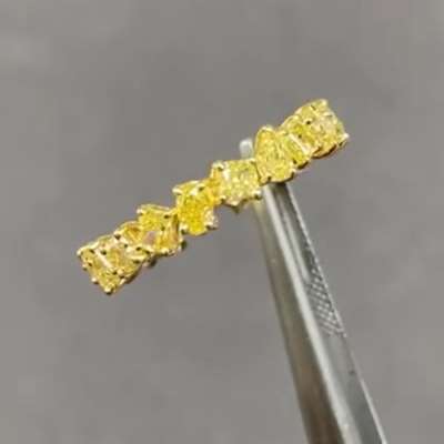  Natural Fancy Yellow Mix Shape Full Eternity Ring in 18k Gold!