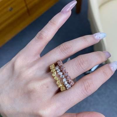 Natural 2.12cts mix shape fancy yellow Diamond VS-SI Clarity full eternity ring in 18k yellow gold