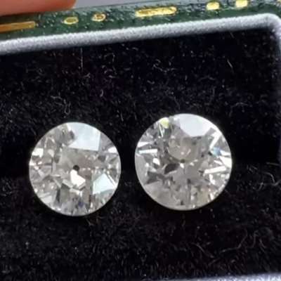 1.54ct Total Weight Matching Pair Of Natural IJ Color VS-SI Clarity Genuine Vintage Old European Cut Diamonds