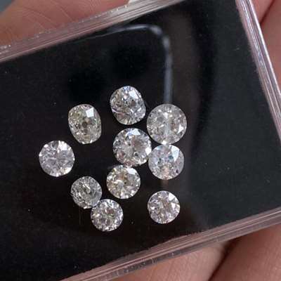  5.46ct total weight layout of 10 genuine antique diamonds