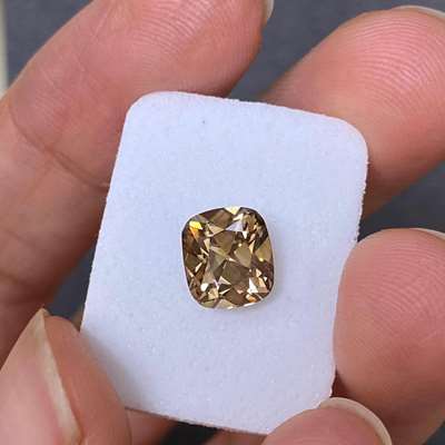 1.88cts natural brown vs1 old cut cushion shape diamond