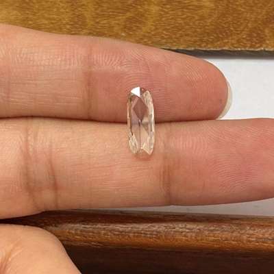 1.00ct Natural Op Color Very Light Brown VS1 Clarity Long Moval Shape Rosecut Diamond