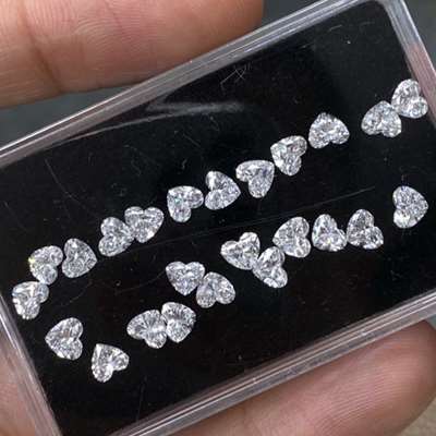6.52cts 24pcs heart shape look alike natural white diamond