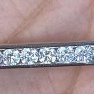 Natural white Diamonds in 14 k white gold pendant 