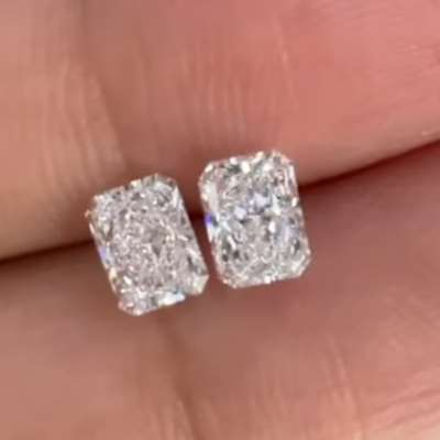 0.50ct & 0.50ct GIA Natural D Color IF Clarity Elongated Radiant Cut Diamond Pair