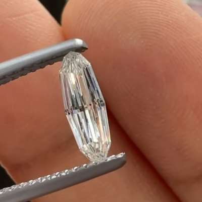 0.52ct GIA Certified Natural H Color VVS2 Clarity Moval Shape Step Cut Diamond
