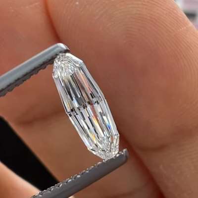 0.53ct GIA Certified D Color VS1 Clarity Step Cut Moval Shape Diamond 