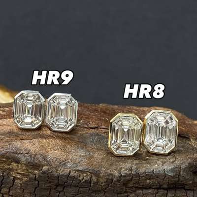 1.24ct in 18k white gold and these are illusion cut emerald shape.