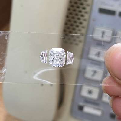 1.79 carat GIA certified Natural J color, VS1 clarity long cushion shape diamond with 0.47cts total weight Cadillac diamonds + ring setting in 18k gold & platinum - part payment 1