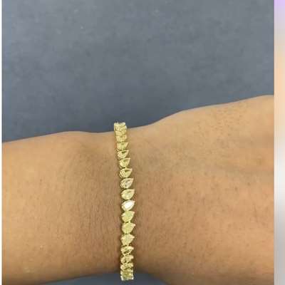 5.06ct total 53pcs natural fancy yellow vs-si clarity 6.5inch tennis bracelet in 18k gold