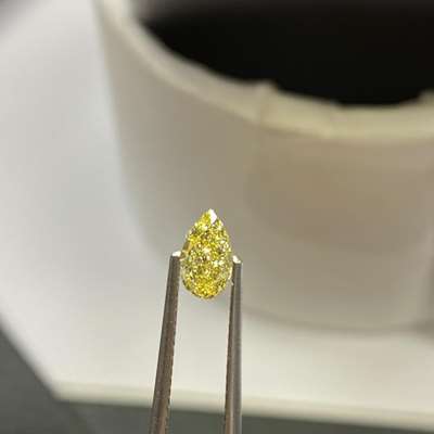 0.51ct GIA Certified Natural Fancy Yellow VS1 Clarity Long Pear Shape Diamond 