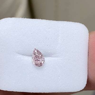 0.25ct GIA Certified Natural Fancy Pink SI2 Clarity Eyeclean Pear Shape Diamond