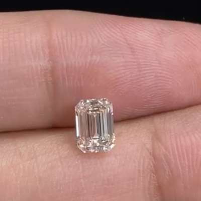 1.01ct L Color Faint Brown VS1 Clarity Emerald Cut Diamond 