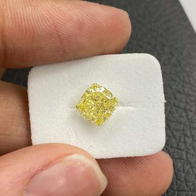 2.00ct GIA Certified Natural Fancy Yellow SI1 Clarity Eyeclean Cushion Cut Diamond