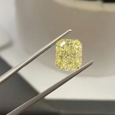 3.01ct GIA Certified Natural Light Yellow (w to x range) VS2 Clarity Long Radiant Cut Diamond