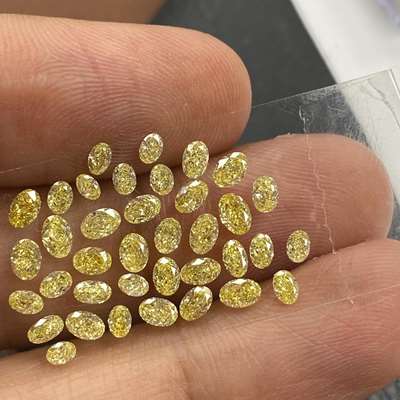 3.61ct Total 37pcs Natural Fancy Yellow VS-SI Clarity Oval Shape Diamonds