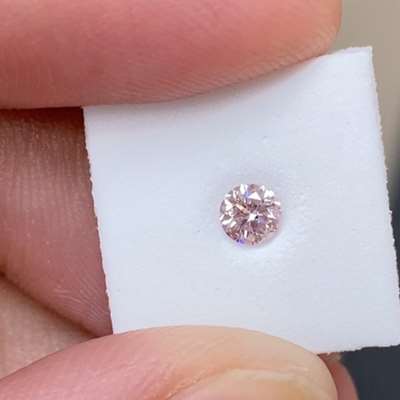 0.18ct GIA Certified Natural Fancy Purplish Pink VS2 Round Brilliant Diamond