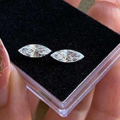 0.50ct & 0.50ct GIA certified Natural D & F color VS2 & VS1 clarity Marquise shape diamond pair