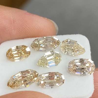 4.50ct Total 7pcs Natural Mix Color Step Cut VVS-VS Clarity Diamonds