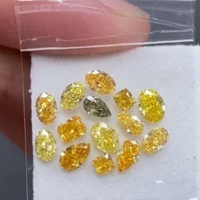 1.58ct Total Weight 14 pcs Natural Fancy Mixed Shape Mixed Colour Diamond Layout 