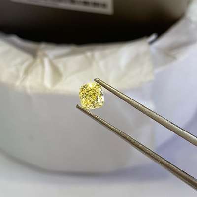 0.53cts Natural Fancy Yellow VVS2 clarity Cushion shape Diamond 