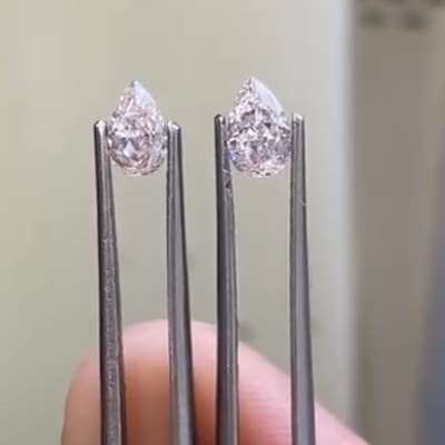 0.30cts & 0.33cts GIA certified Natural Light Pink-Brown & natural light Brown - pink VVS2 & SI2 clarity pear shape diamond pair