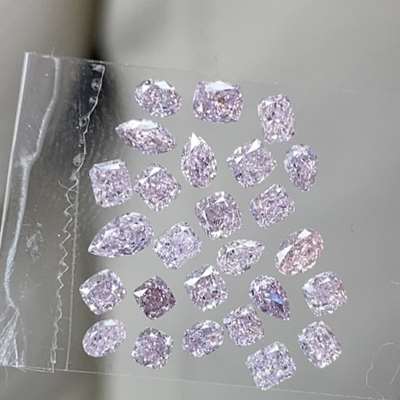2.53ct Total Weight 26pcs Natural Fancy Pink VVS VS Mixed Shape Diamond Layout