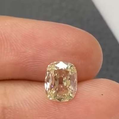 0.91ct GIA Certified Natural U to. V Range SI1 Clarity Old Antique Cut Cushion Shape Diamond