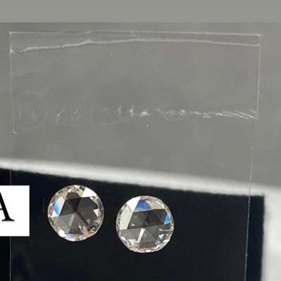0.45ct Total Weight Matching Pair of Natural J colour I1 Clarity Round Rosecut Diamond pair 