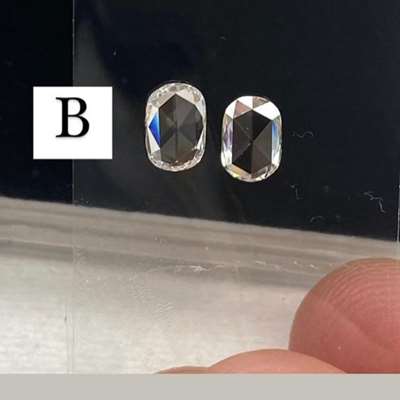 0.45ct Total Weight Matching Pair of Natural H colour VS SI Clarity Oval Rosecut Diamond pair 