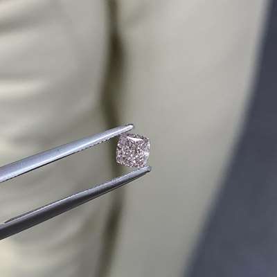 0.35ct GIA Certified Natural Fancy Brownish Pink VS2 Clarity Cushion Cut Diamond