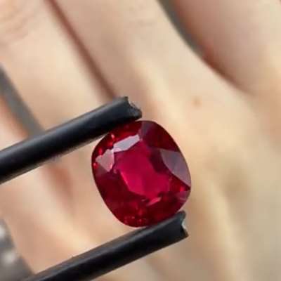 1.46ct GIA Certified Natural Burmese No Heat No Treat Red Spinel Gemstone In Cushion Shape