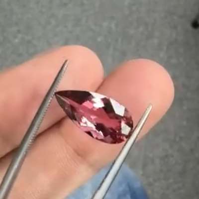 3.84ct Natural Reddish Pink Tourmaline Gemstone In Pear Shape