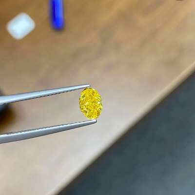 Part payment 1- 1.01ct fancy vivid yellow i1 oval diamond part payment 1