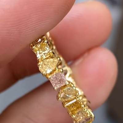 Natural mix color mix shape us6.5 full eternity in 18k gold