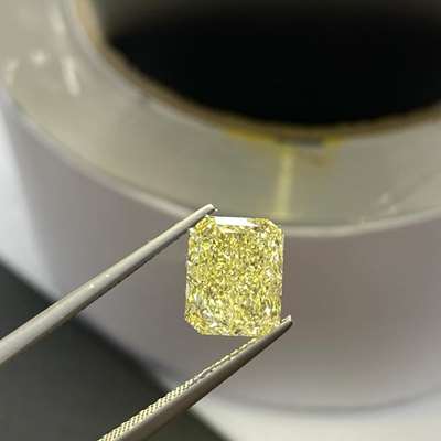 3.65ct GIA Certified Natural Light Yellow (w to x range) VS1 Clarity Long Radiant Cut Diamond 