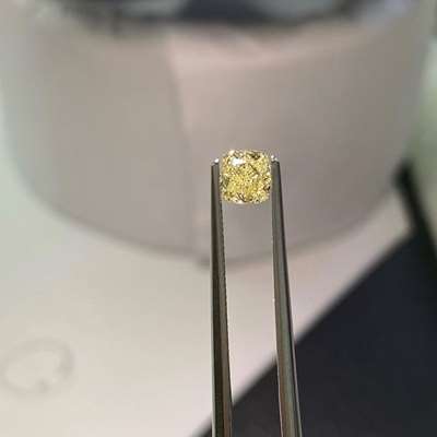 0.50cts Natural Fancy Yellow VS1 Clarity Cushion Cut Diamond 