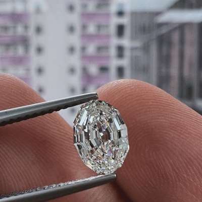 1.03ct GIA Certified Natural G Color IF Clarity Oval Shape Step Cut Diamond 