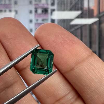 2.15ct GII Certified Natural Zambian Emerald In Emerald Shape Gemstone