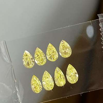 2.04ct Total 8pcs Natural Fancy Yellow VS-SI Clarity Long Pear Shape Diamonds