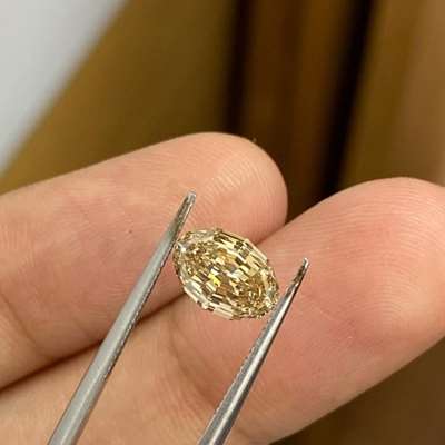 1.59ct GIA Certified Natural Fancy Yellow Brown VS1 Clarity Oval Shape Step Cut Diamond