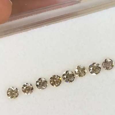 1.36ct Total 8pcs Natural Champagne Brown VS Clarity Old European Brilliant Diamonds