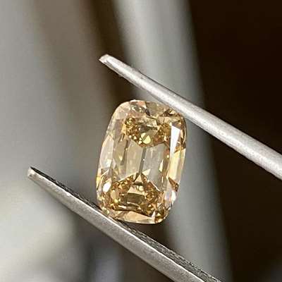 1.68cts natural champagne brown vs2 clarity old cut long cushion shape diamond